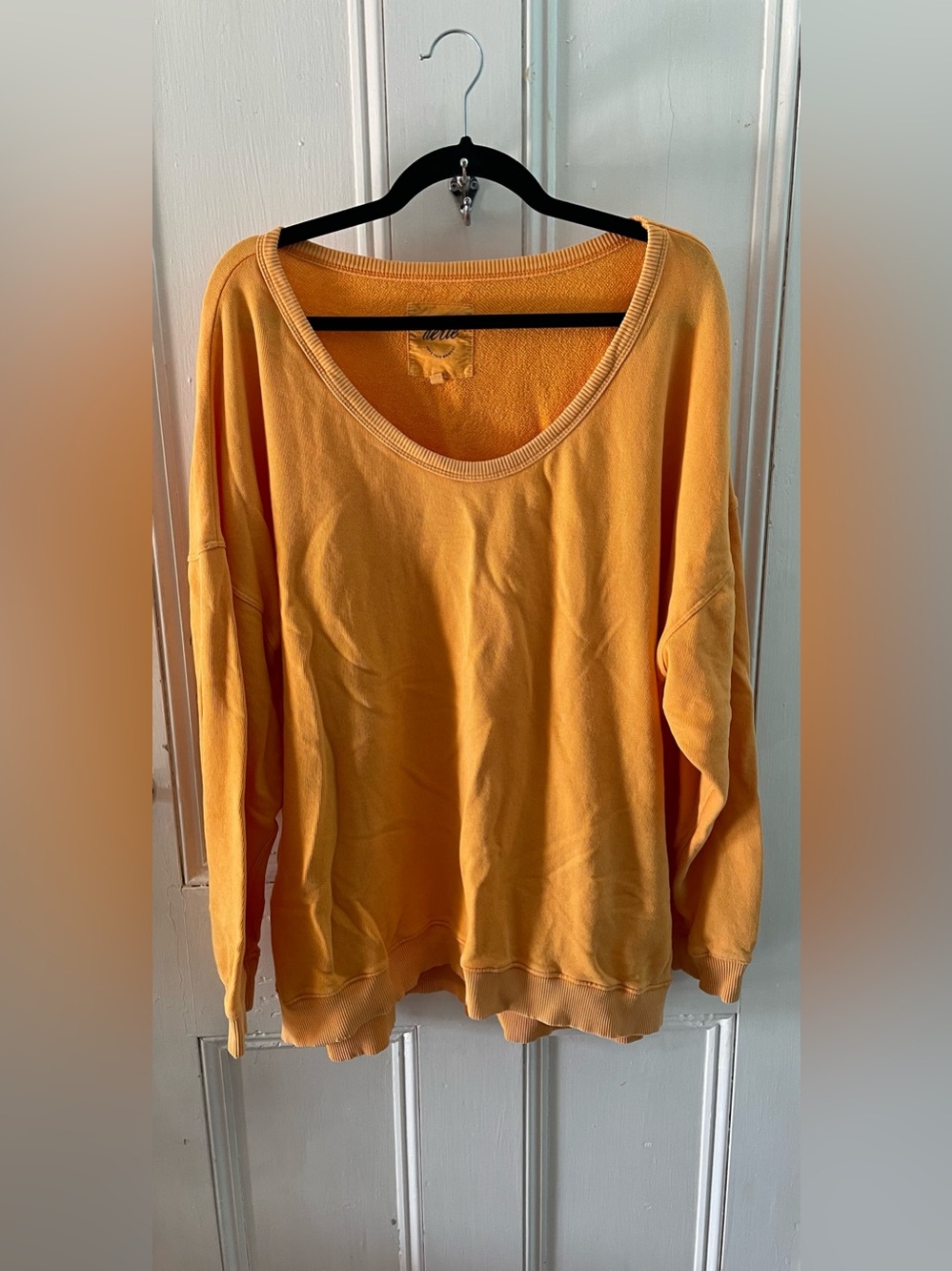 Aerie Bright Orange Large Pullover Sweatshirt – Relaxed Fit, Cozy Lightweight